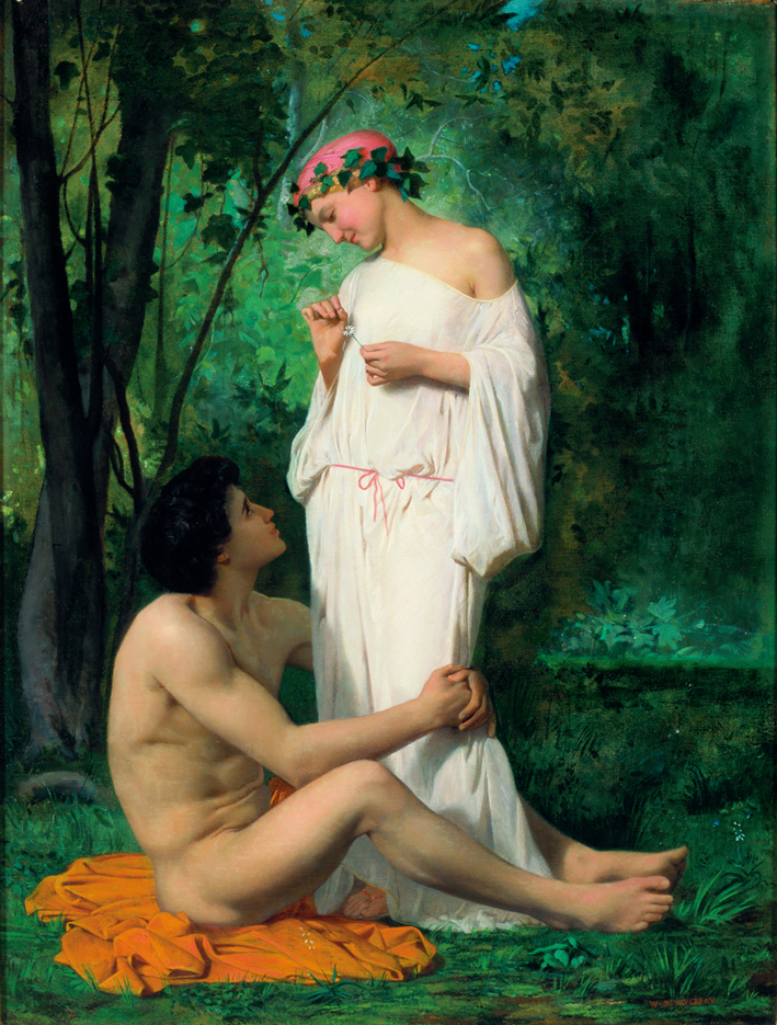  阿道夫·布格罗 Adolphe Bouguereau —— 情话 油画 39x51